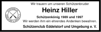 Traueranzeige von Heinz Hiller von ALLGEMEINE ZEITUNG UELZEN