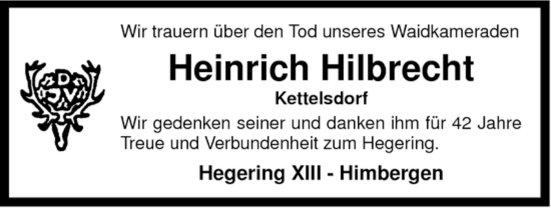  Traueranzeige für Heinrich Hilbrecht vom 04.09.2007 aus ALLGEMEINE ZEITUNG UELZEN