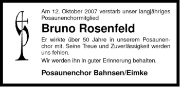 Traueranzeige von Bruno Rosenfeld von ALLGEMEINE ZEITUNG UELZEN