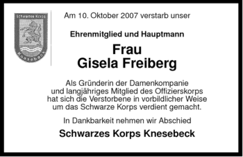 Traueranzeige von Gisela Freiberg von ALLGEMEINE ZEITUNG UELZEN