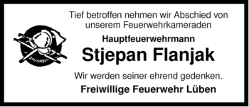 Traueranzeige von Stjepan Flanjak von ALLGEMEINE ZEITUNG UELZEN