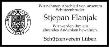 Traueranzeige von Stjepan Flanjak von ALLGEMEINE ZEITUNG UELZEN