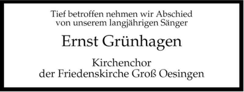  Traueranzeige für Ernst Grünhagen vom 22.12.2007 aus ALLGEMEINE ZEITUNG UELZEN