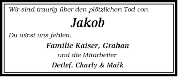 Traueranzeige von Jakob Albers von ALLGEMEINE ZEITUNG UELZEN