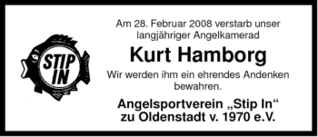 Traueranzeige von Kurt Hamborg von ALLGEMEINE ZEITUNG UELZEN