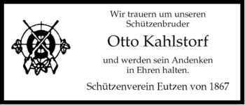 Traueranzeige von Otto Kahlstorf von ALLGEMEINE ZEITUNG UELZEN