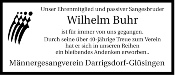 Traueranzeige von Wilhelm Buhr von ALLGEMEINE ZEITUNG UELZEN