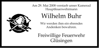 Traueranzeige von Wilhelm Buhr von ALLGEMEINE ZEITUNG UELZEN