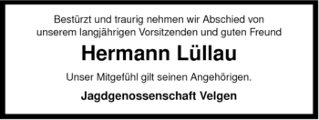 Traueranzeige von Hermann Lüllau von ALLGEMEINE ZEITUNG UELZEN