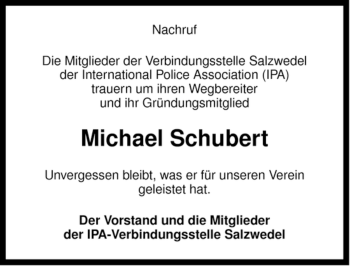 Traueranzeige von Michael Schubert von ALLGEMEINE ZEITUNG UELZEN