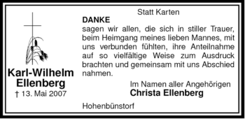 Traueranzeige von Karl-Wilhelm Ellenberg von ALLGEMEINE ZEITUNG UELZEN