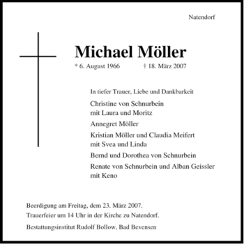 Traueranzeige von Michael Möller von ALLGEMEINE ZEITUNG UELZEN