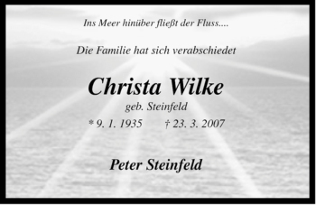 Traueranzeige von Christa Wilke von ALLGEMEINE ZEITUNG UELZEN