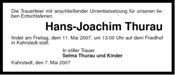 Traueranzeige von Hans-Joachim Thurau von ALLGEMEINE ZEITUNG UELZEN