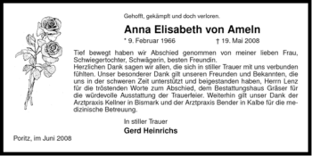 Traueranzeige von Anna Elisabeth von ALLGEMEINE ZEITUNG UELZEN