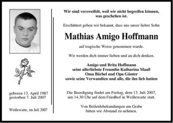 Traueranzeige von Mathias Hoffmann von ALLGEMEINE ZEITUNG UELZEN