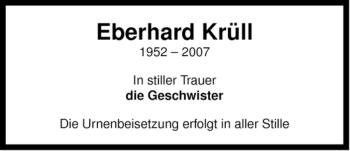 Traueranzeige von Eberhard Krüll von ALLGEMEINE ZEITUNG UELZEN
