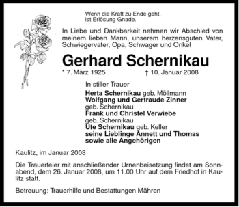 Traueranzeige von Gerhard Schernikau von ALLGEMEINE ZEITUNG UELZEN