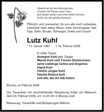 Traueranzeige von Lutz Kuhl von ALLGEMEINE ZEITUNG UELZEN