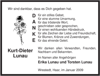 Traueranzeige von Kurt-Dieter Lunau von ALLGEMEINE ZEITUNG UELZEN