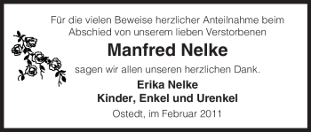 Traueranzeige von Manfred Nelke von ALLGEMEINE ZEITUNG UELZEN