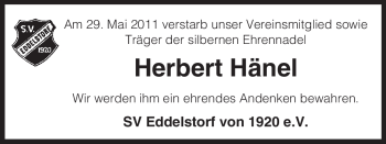 Traueranzeige von Herbert Hänel von ALLGEMEINE ZEITUNG UELZEN