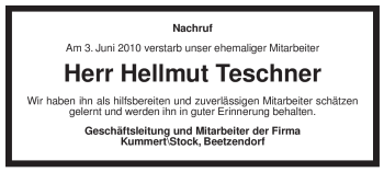 Traueranzeige von Hellmut Teschner von ALLGEMEINE ZEITUNG UELZEN