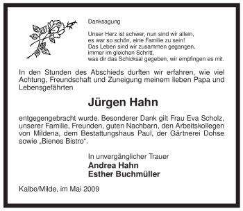 Traueranzeige von Jürgen Hahn von ALLGEMEINE ZEITUNG UELZEN