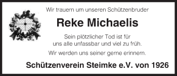 Traueranzeige von Reke Michaelis von Uelzen