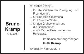 Traueranzeige von Bruno Kamp von ALLGEMEINE ZEITUNG UELZEN