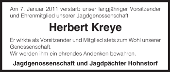 Traueranzeige von Herbert Kreye von ALLGEMEINE ZEITUNG UELZEN