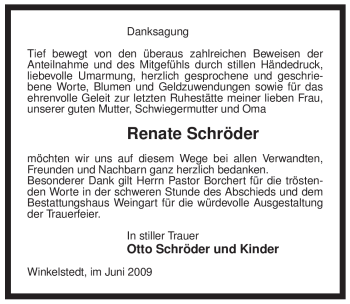 Traueranzeige von Renate Schröder von ALLGEMEINE ZEITUNG UELZEN