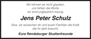 Traueranzeige von Jens Peter Schulz von ALLGEMEINE ZEITUNG UELZEN