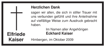 Traueranzeige von Elfriede Kaiser von ALLGEMEINE ZEITUNG UELZEN