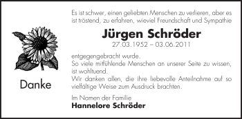 Traueranzeige von Jürgen Schröder von ALLGEMEINE ZEITUNG UELZEN