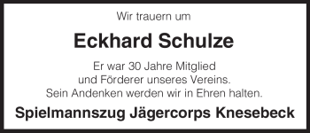 Traueranzeige von Eckhard Schulze von ALLGEMEINE ZEITUNG UELZEN