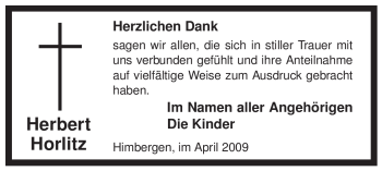 Traueranzeige von Herbert Horlitz von ALLGEMEINE ZEITUNG UELZEN