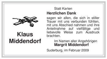 Traueranzeige von Klaus Middendorf von ALLGEMEINE ZEITUNG UELZEN