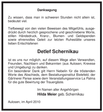 Traueranzeige von Detlef Schernikau von ALLGEMEINE ZEITUNG UELZEN