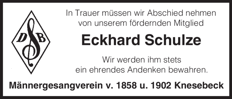  Traueranzeige für Eckhard Schulze vom 18.02.2011 aus ALLGEMEINE ZEITUNG UELZEN