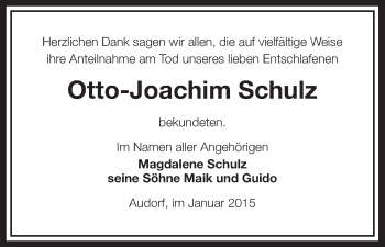 Traueranzeige von Otto-Joachim Schulz von Uelzen