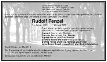 Traueranzeige von Rudolf Penzel von ALLGEMEINE ZEITUNG UELZEN