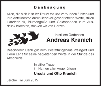 Traueranzeige von Andreas Kranich von Uelzen