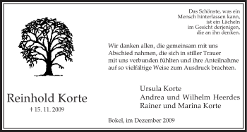 Traueranzeige von Reinhold Korte von ALLGEMEINE ZEITUNG UELZEN