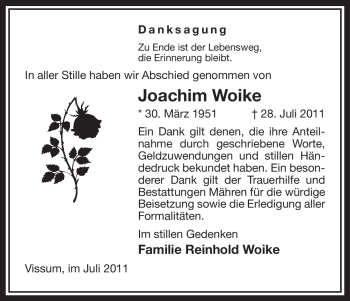 Traueranzeige von Joachim Woike von ALLGEMEINE ZEITUNG UELZEN