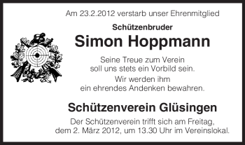 Traueranzeige von Simon Hoppmann von ALLGEMEINE ZEITUNG UELZEN