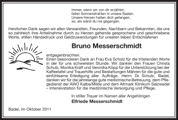 Traueranzeige von Bruno Messerschmidt von ALLGEMEINE ZEITUNG UELZEN