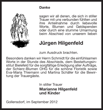 Traueranzeige von Jürgen Hilgenfeld von Uelzen