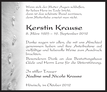 Traueranzeige von Kerstin Krause von Uelzen