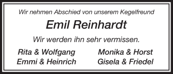 Traueranzeige von Emil Reinhardt von Uelzen